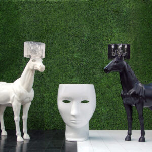 Horse lamp life-sized black