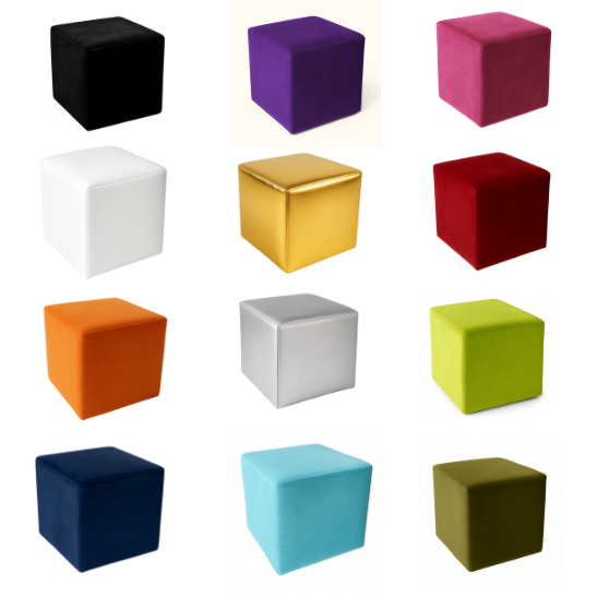 Cube stool ottoman white