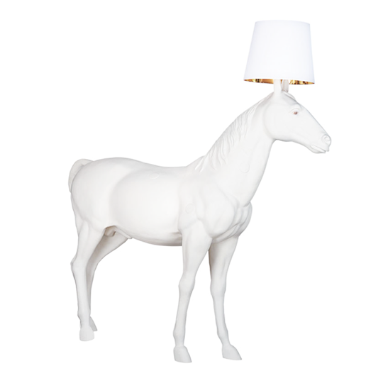 Horse lamp life-sized white