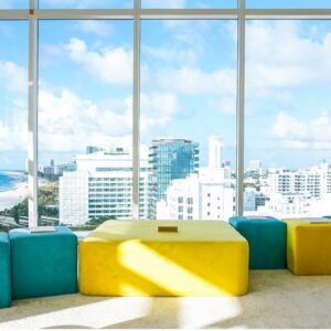 koo ottoman teal blue